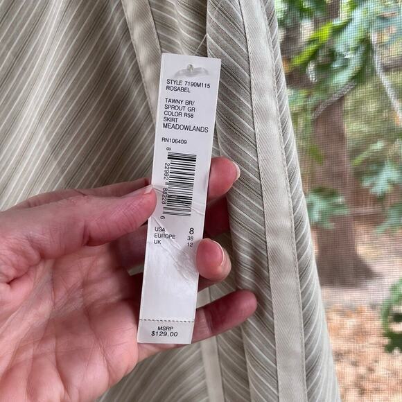 Antonio Melani Rosabel Meadowlands Midi Skirt Color Tawny Size 8. NEW - Picture 6 of 9